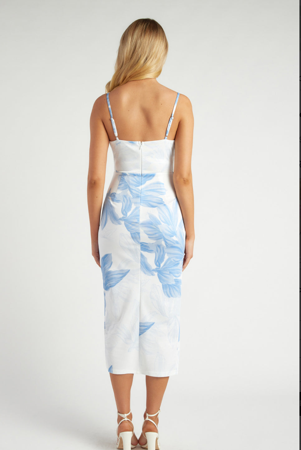 Cindy Floral Dress with Side Pleat