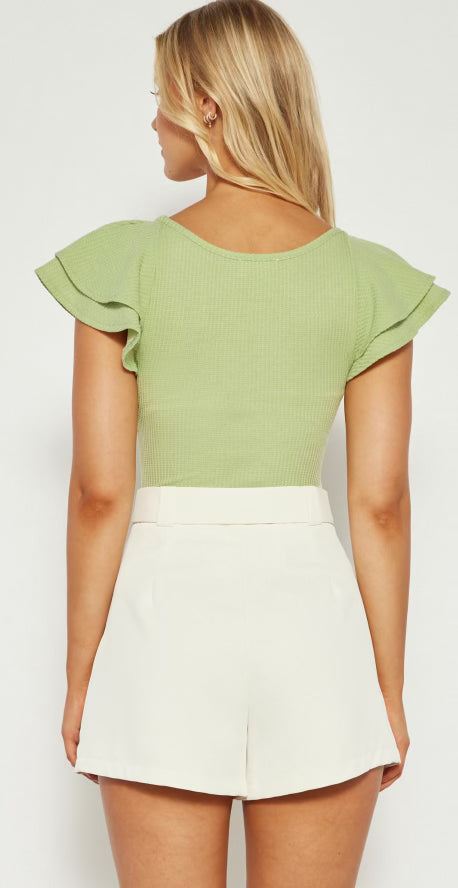 Ariel Double Ruffle Sleeve Bodysuit