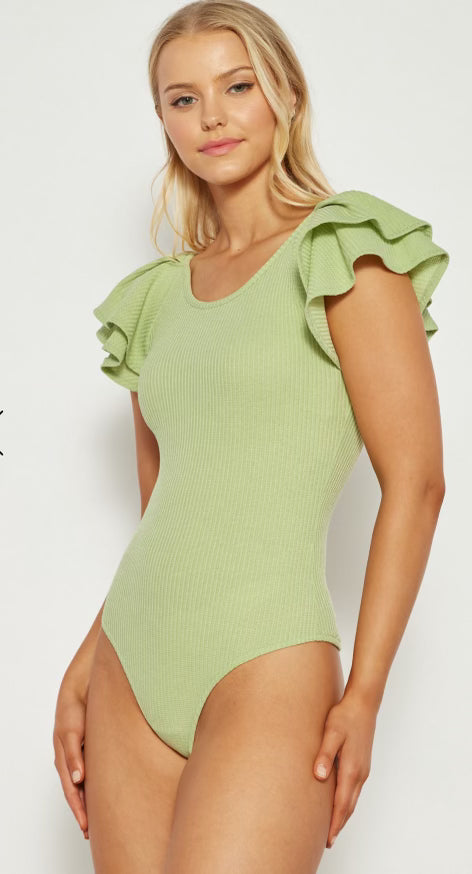 Ariel Double Ruffle Sleeve Bodysuit