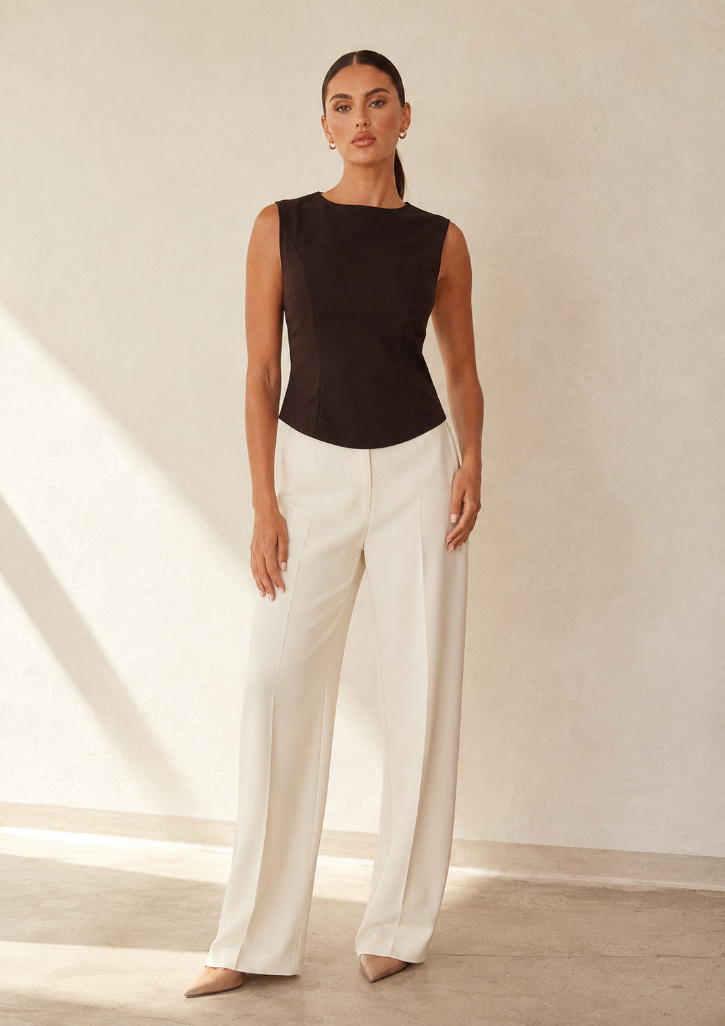 Ellie Top | Black Sleeveless Fitted Corset Top