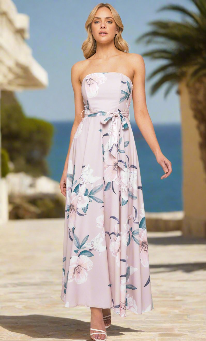 Charlotte Strapless Maxi Floral Dress